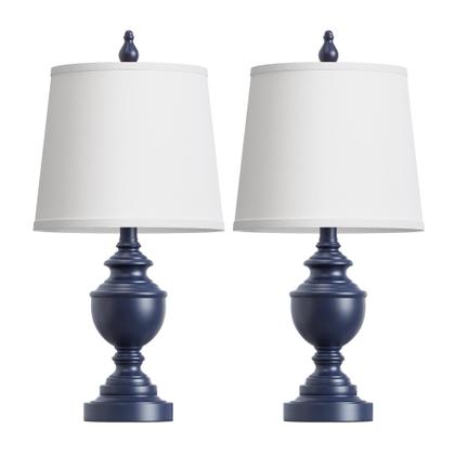 Imagem de Candeeiros de mesa PARTPHONER Retro, conjunto de 2 com tons de branco, azul