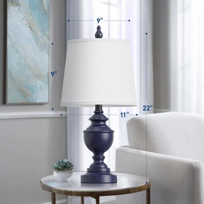 Imagem de Candeeiros de mesa PARTPHONER Retro, conjunto de 2 com tons de branco, azul