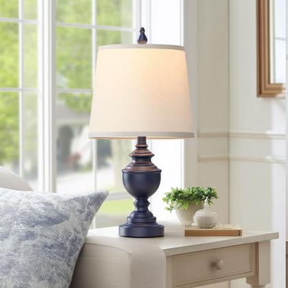 Imagem de Candeeiros de mesa PARTPHONER Retro, conjunto de 2 com tons de branco, azul