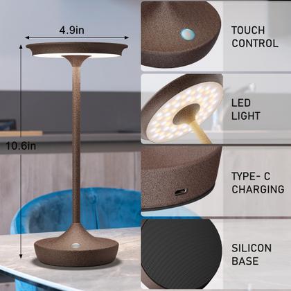 Imagem de Candeeiros de mesa recarregáveis sem fio YHT 6000mAh, pacote com 2 unidades Rust