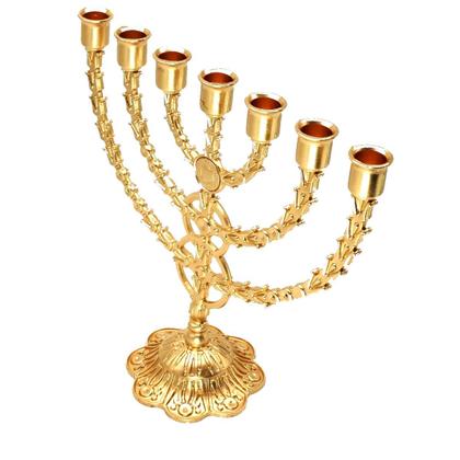 Imagem de Candelabro Sete Pontas - Menora Grande DOURADO PLÁSTICO