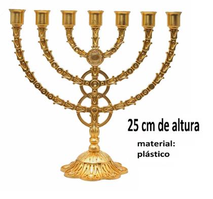 Imagem de Candelabro Sete Pontas - Menora Grande DOURADO PLÁSTICO