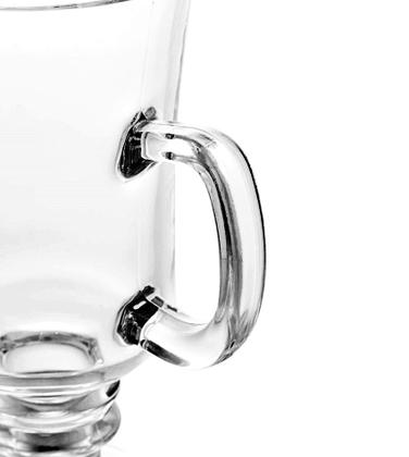 Imagem de Caneca 250ml Avulsa Para Cappuccino e Café De Vidro Com Pé e Alça