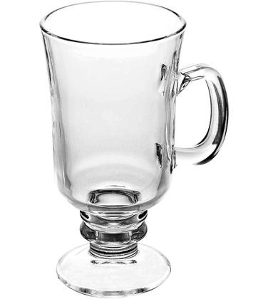 Imagem de Caneca 250ml Avulsa Para Cappuccino e Café De Vidro Com Pé e Alça