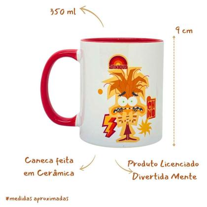 Imagem de Caneca 350mL Divertidamente Original Disney  Zona Criativa  Linha Pop Xícara Em Cerâmica
