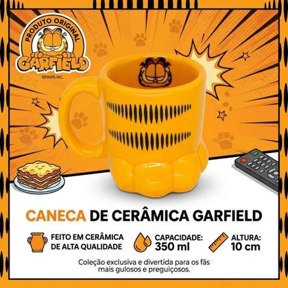 Imagem de Caneca 3D Garfield Formato Pata 350mL Original, Zona Criativa, Xícara Em Cerâmica