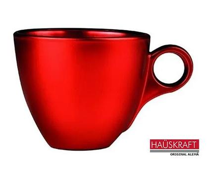 Imagem de Caneca  Alemã Hauskraft 170ml Vidro Jogo Com 6 Pecas - Vermelha