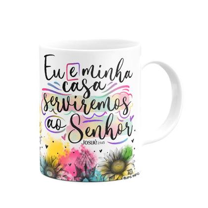 Imagem de Caneca Amor e fé - Eu e minha casa serviremos ao senhor