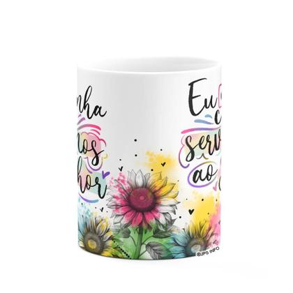 Imagem de Caneca Amor e fé - Eu e minha casa serviremos ao senhor
