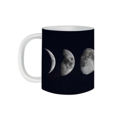 Imagem de Caneca Azul Céu Estrelado Fases da Lua de Porcelana 325ml