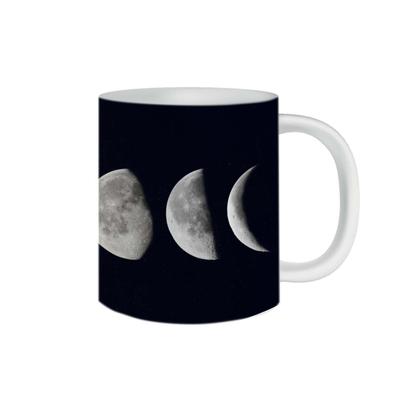 Imagem de Caneca Azul Céu Estrelado Fases da Lua de Porcelana 325ml