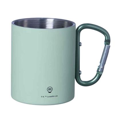 Imagem de Caneca Baby Yoda Grogu Aço Inox Com Mosquetão Oficial Mandaloriano Star Wars - Zona Criativa