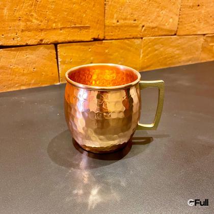 Imagem de Caneca Barril Cobre Martelada Alça Bronze Moscow Mule 500ml
