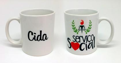 Imagem de Caneca Branca Personalizada Profissão Carreira Serviço Social