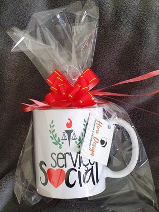 Imagem de Caneca Branca Personalizada Profissão Carreira Serviço Social