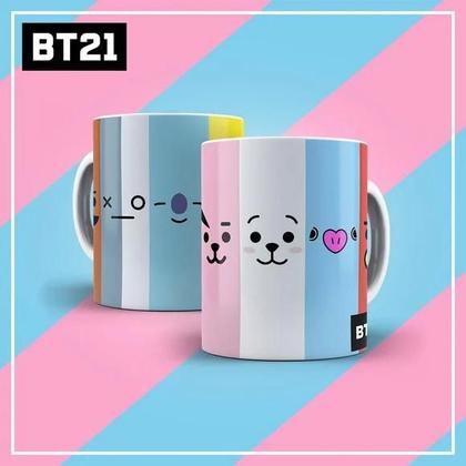 Imagem de Caneca BT21 Faces BTS (Army KPop) - 325ml