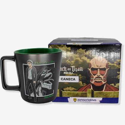 Imagem de Caneca buck attack on titan eren tatakae 400ml zona criativa