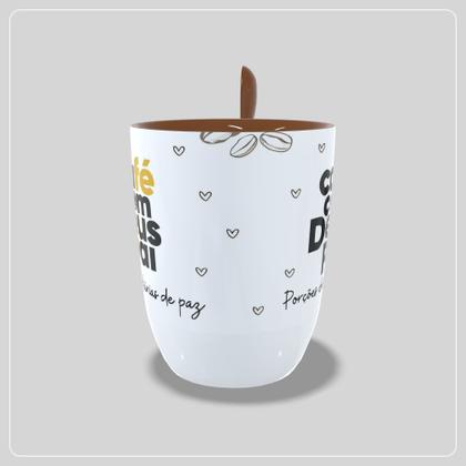Imagem de Caneca  Café com Deus Pai com Colher Interior e Alça Colorida