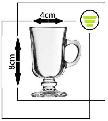 Imagem de Caneca Cappuccino Vidro Copo Xícara Para Café Expresso  - Kit 6 Pçs 120ml