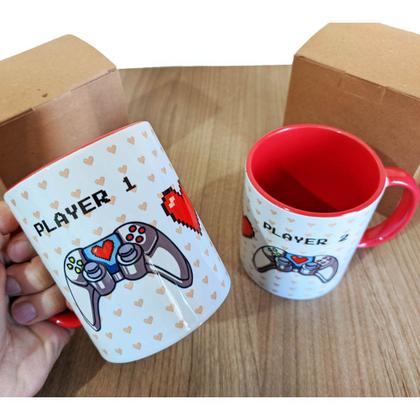 Imagem de Caneca Casal Controle Player 1 e 2 Presente Namorados Geek