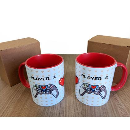 Imagem de Caneca Casal Controle Player 1 e 2 Presente Namorados Geek