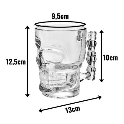 Imagem de Caneca Caveira Viking De Vidro Chopp Cerveja Drinks 460ml