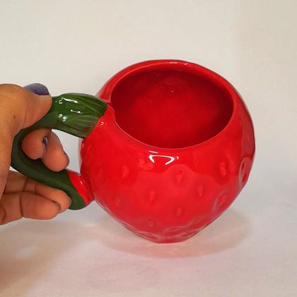 Imagem de Caneca Cerâmica Morango Vermelho 300ml