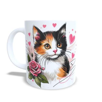 Imagem de Caneca Cerâmica Personalizada Gato / Gatinho Tricolor - Modelo 785304