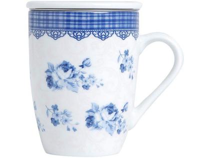 Imagem de Caneca Chá Com Filtro E Tampa Em Porcelana 310ml Garcia Lyor