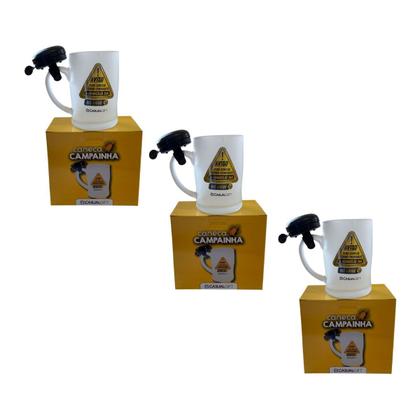 Imagem de Caneca Chopp Campainha Churrasco e Cerveja 400ml Kit com 3