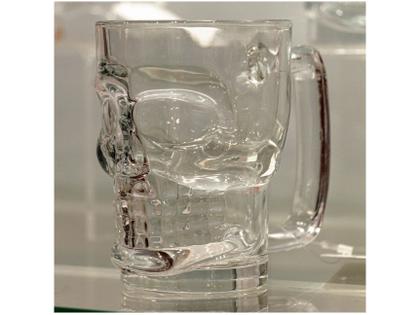 Imagem de Caneca Chopp e Cerveja de Vidro Caveira Rock Style 510ml