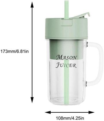 Imagem de Caneca Copo 340ml Portátil Mixer Elétrico Mini Liquidificador Com Canudo Frutas Sucos Shakes Portátil Recarregável Multi