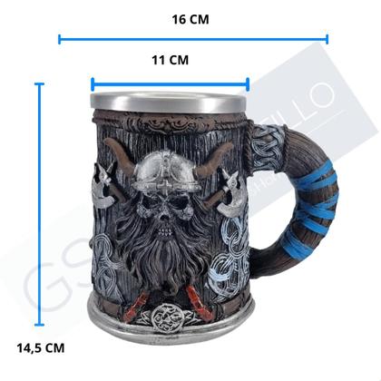 Caneca Copo Chopp Cerveja Bárbaro Medieval Caveira 500 ML - Grupo Stillo Decor&Home Imagem de Caneca Copo Chopp Cerveja Bárbaro Medieval Caveira 500 ML