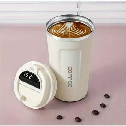 Imagem de Caneca Copo De Café Coffee Com Termômetro DIGITAL Termico de Aço Inoxidável