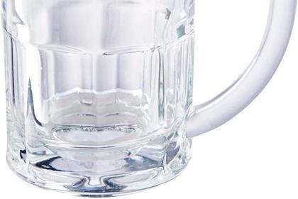 Imagem de Caneca Copo de Chopp Cerveja Vidro Com Alça Kit 6uni 320ml