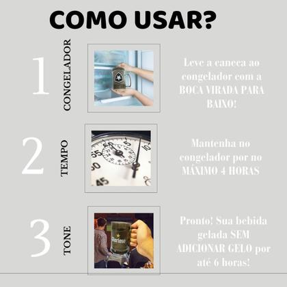 Imagem de Caneca Copo Gel 300Ml Preto Isolante Térmico Chopp Cerveja