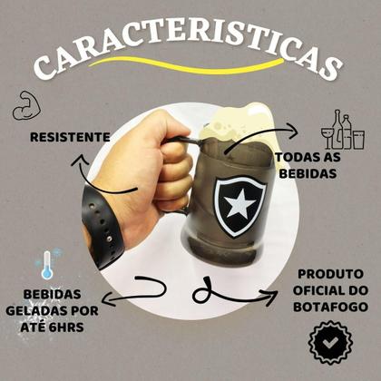 Imagem de Caneca Copo Gel 300Ml Preto Isolante Térmico Chopp Cerveja