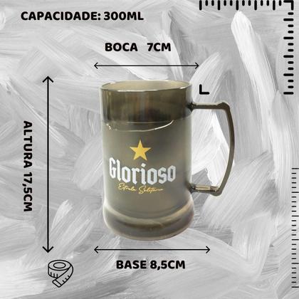 Imagem de Caneca Copo Gel 300Ml Preto Isolante Térmico Chopp Cerveja