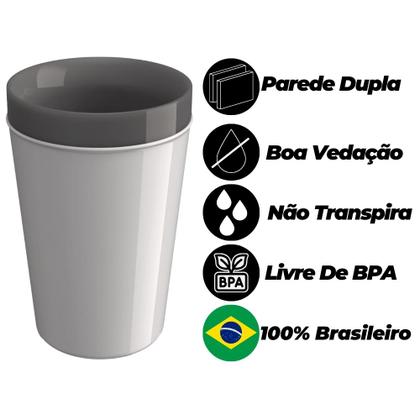 Imagem de Caneca Copo Térmico Plástico 350 Ml Café Chá Suco Cerveja Bebida Chopp