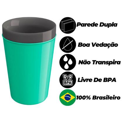 Imagem de Caneca Copo Térmico Plástico 350 Ml Café Chá Suco Cerveja Bebida Chopp