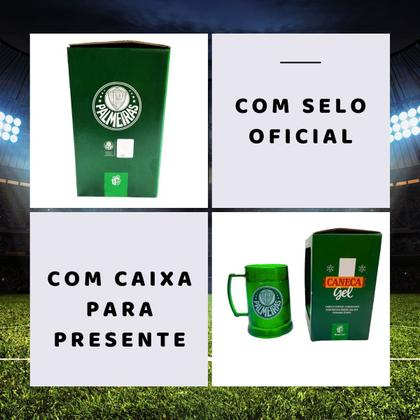 Imagem de Caneca Copo Verde Gel 300ml Térmica Chopp Cerveja Time Clube Escudo Palmeiras Oficial Selo