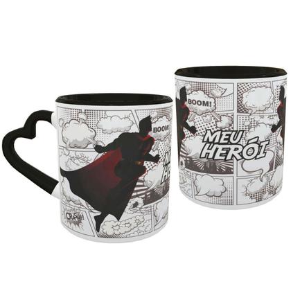 Imagem de Caneca Coração Casal Heróis Presente Namorados Geek