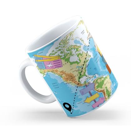 Imagem de Caneca de Cerâmica 325ml Mapas do Mundo