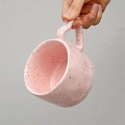 Imagem de Caneca De Cerâmica Em Forma De Coração Rosa 300ML Estilo Coreano Com Alça Para Café Da Manhã, Leite,