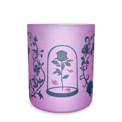 Imagem de Caneca de ceramica glitter rosa bella a bella e a fera