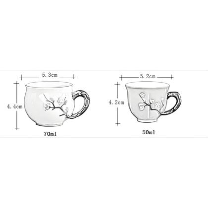 Imagem de Caneca De Chá De Cerâmica Com Padrão De Ameixa, Pequenas Canecas De Café Com Alça, Conjunto De Chá