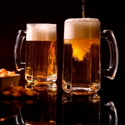 Imagem de Caneca De Chopp Cerveja 380 Ml Kit 4 Unidades Conjunto Copos De Vidro Com Alça