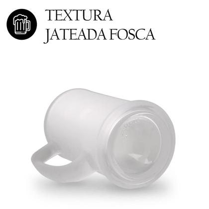 Imagem de Caneca De Chopp cerveja Fosca Vidro Jateado 300ml Pequena Para Bar Restaurante Churrasco Material Resistente