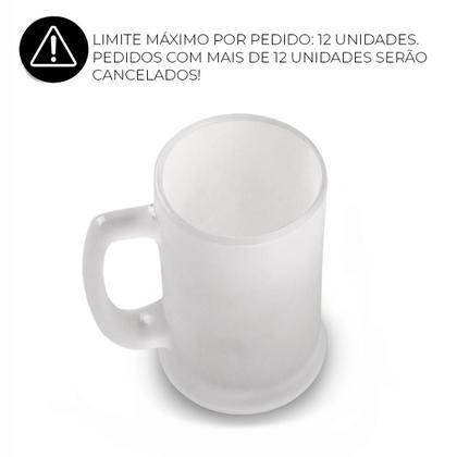 Imagem de Caneca De Chopp cerveja Fosca Vidro Jateado 300ml Pequena Para Bar Restaurante Churrasco Material Resistente