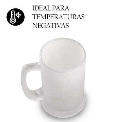 Imagem de Caneca De Chopp cerveja Fosca Vidro Jateado 300ml Pequena Para Bar Restaurante Churrasco Material Resistente